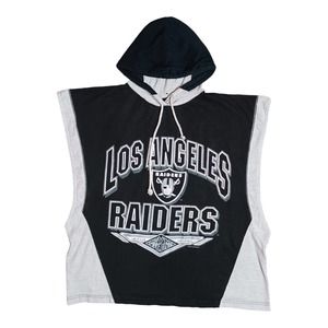 Vintage 1994 Los Angeles Raiders Hooded Gym Muscle Cut Off T-Shirt Tank Top Med